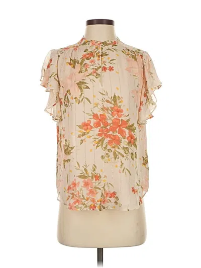 Pre-owned Joie Sleeveless Silk Top Ivory Tie Neck Tops In White