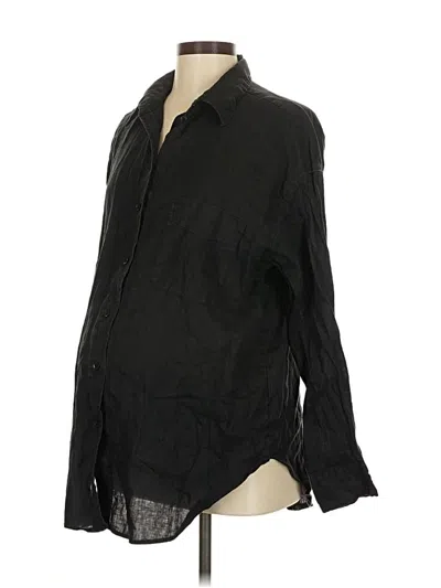 Pre-owned H&m Mama Long Sleeve Blouse In Black