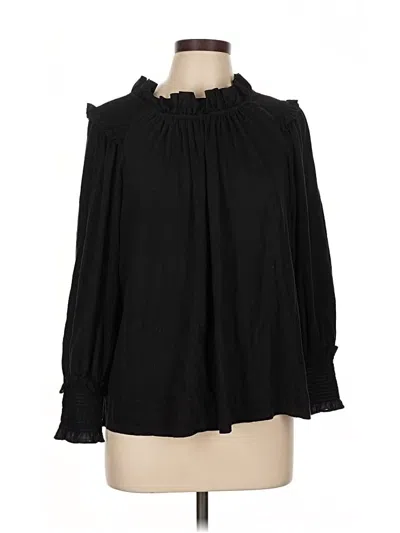 Pre-owned La Vie Rebecca Taylor Long Sleeve Blouse In Black
