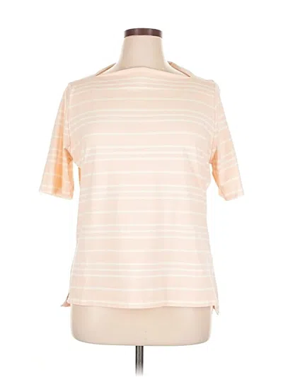 Pre-owned Brooks Brothers Short Sleeve Top Orange Boatneck Tops