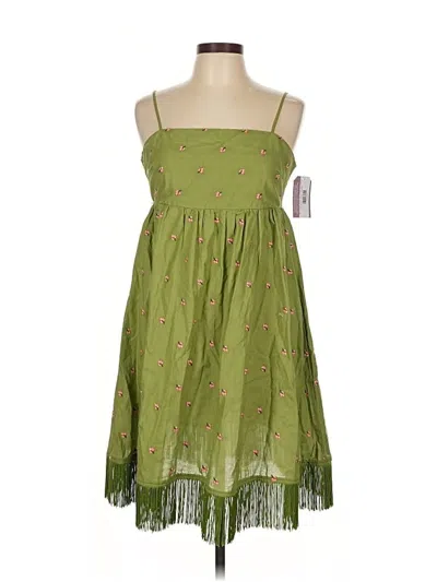 Pre-owned Main Strip Casual Dress In Green