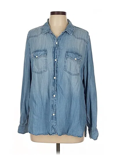 Pre-owned Lola River Long Sleeve Button Down Shirt In Blue