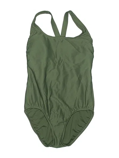 Pre-owned Lands' End One Piece Swimsuit In Green