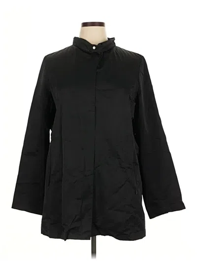 Pre-owned Eileen Fisher Raincoat In Black