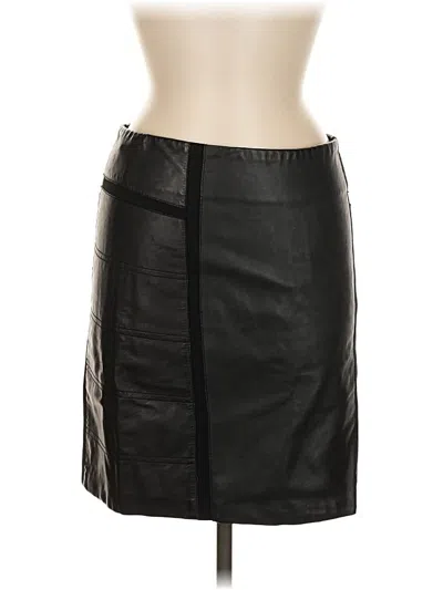 Pre-owned Ted Baker Leather Skirt In Black