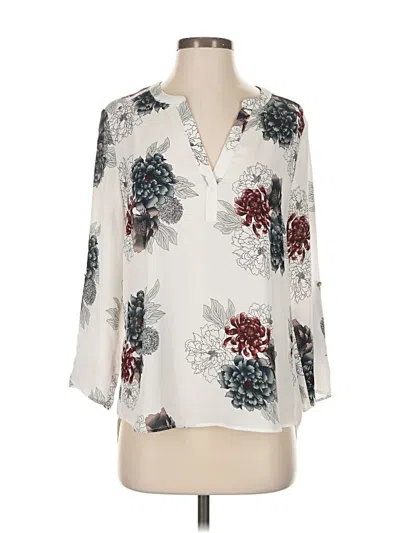 Pre-owned Daniel Rainn 3/4 Sleeve Blouse In White