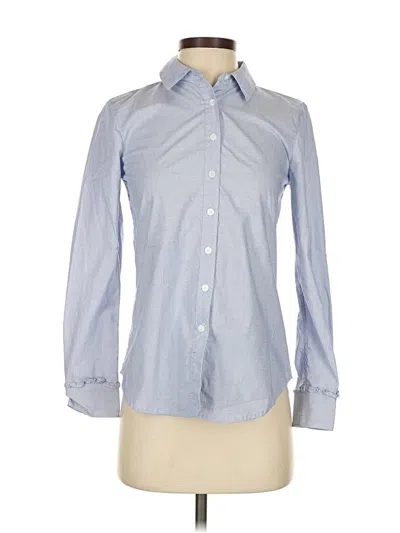 Pre-owned Draper James Long Sleeve Button Down Shirt In Blue