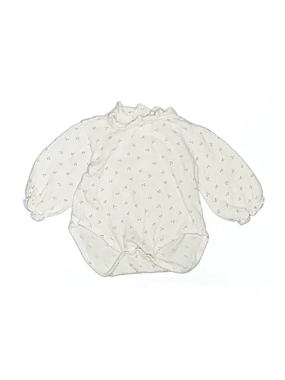 Pre-owned Zara Babies' Long Sleeve Onesie In White