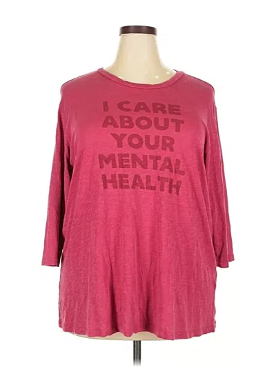 Pre-owned Torrid 3/4 Sleeve Top Burgundy Crew Neck Tops