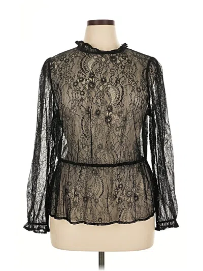 Pre-owned Banana Republic Factory Store Long Sleeve Blouse In Black