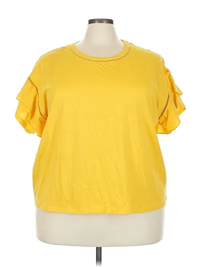 Pre-owned Polo Ralph Lauren Short Sleeve Blouse In Yellow