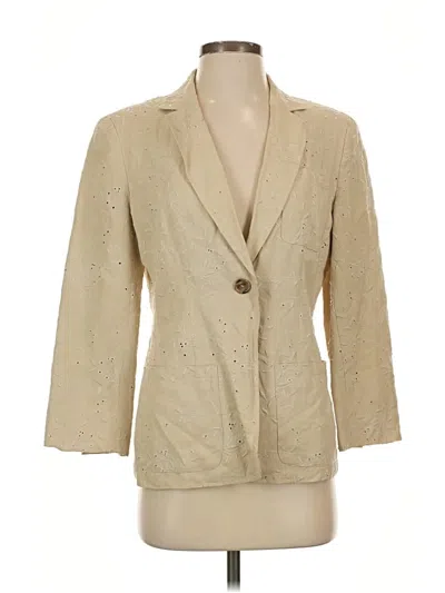 Pre-owned Jones New York Silk Blazer Jacket In Gold