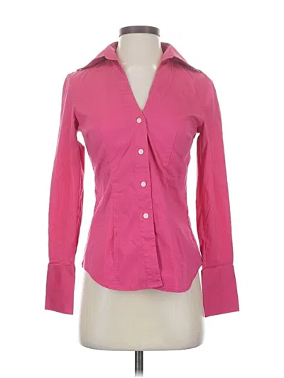 Pre-owned Express Design Studio Long Sleeve Button Down Shirt In Pink