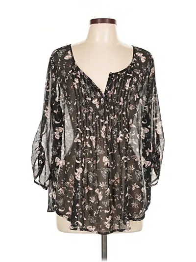 Pre-owned Torrid 3/4 Sleeve Blouse In Black