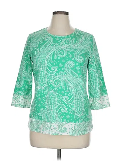 Pre-owned D&co. 3/4 Sleeve Blouse In Green