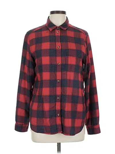 Pre-owned American Eagle Outfitters Long Sleeve Button Down Shirt In Red