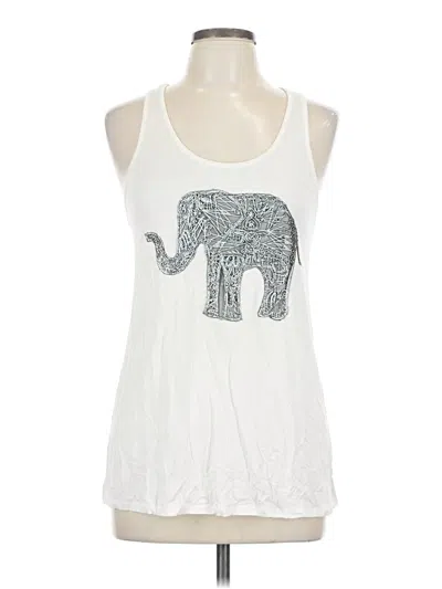 Pre-owned Bear Dance Tank Top White Halter Neckline Tops