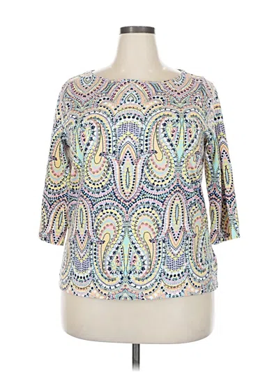 Pre-owned Talbots 3/4 Sleeve T-shirt In White