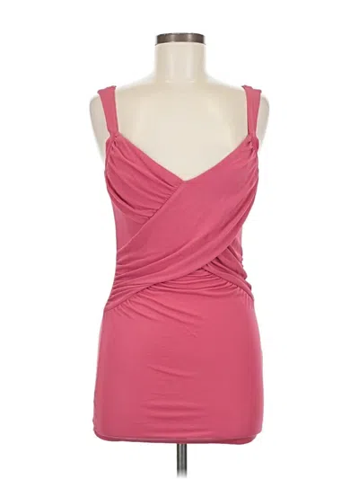 Pre-owned Dkny Sleeveless Silk Top Pink Sweetheart Neckline Tops