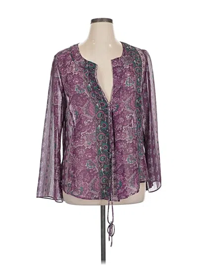 Pre-owned Lane Bryant 3/4 Sleeve Blouse In Purple