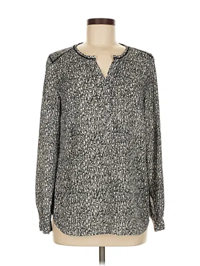 Pre-owned Talbots Long Sleeve Blouse In Silver