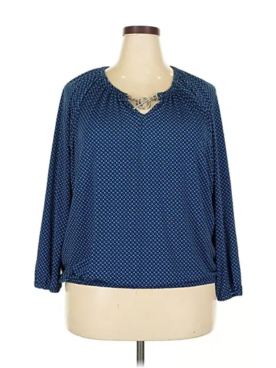 Pre-owned Michael Michael Kors 3/4 Sleeve Blouse In Blue