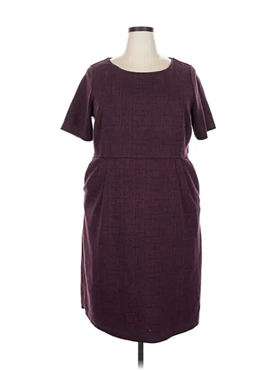 Pre-owned Lands' End Casual Dress In Burgundy