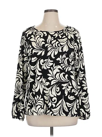 Pre-owned Isaac Mizrahi Live Long Sleeve Blouse In White