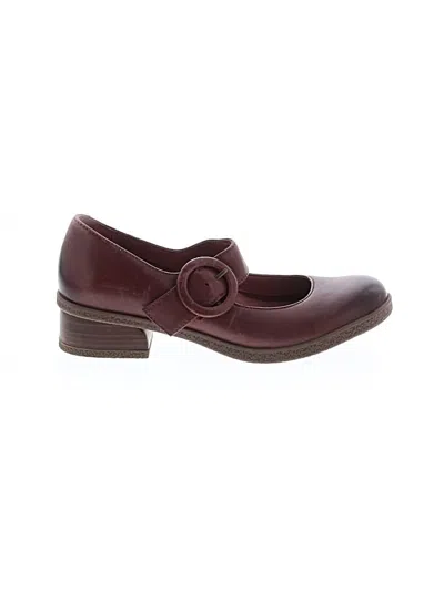 Pre-owned Dansko Flats In Burgundy