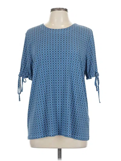 Pre-owned Banana Republic Factory Store Short Sleeve Blouse In Blue
