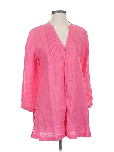 Pre-owned Eileen Fisher 3/4 Sleeve Blouse In Pink