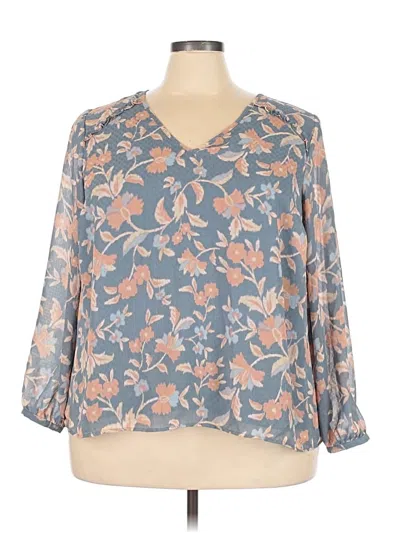 Pre-owned Les Serein 3/4 Sleeve Blouse In Blue