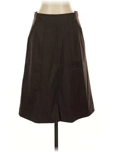 Pre-owned Theory Wool Skirt In Brown