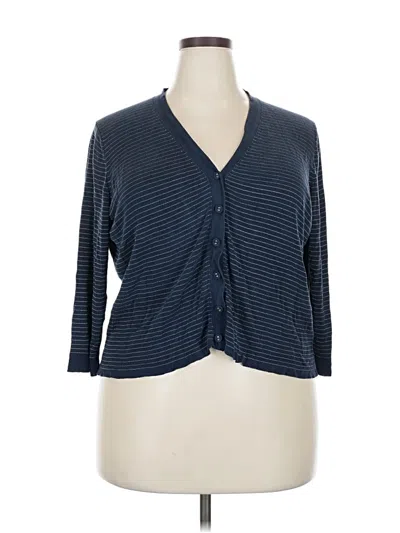 Pre-owned Poetry Silk Cardigan Sweater In Blue
