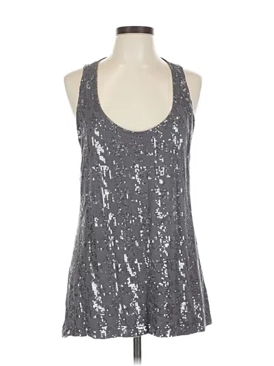 Pre-owned Halogen Sleeveless Top Silver Halter Neckline Tops