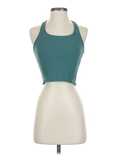 Pre-owned Abercrombie & Fitch Tank Top Teal Halter Neckline Tops In Blue