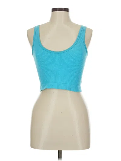 Pre-owned Out From Under Tank Top Teal Strapless Neckline Tops In Blue