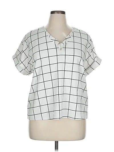 Pre-owned Melloday Short Sleeve Blouse In Silver