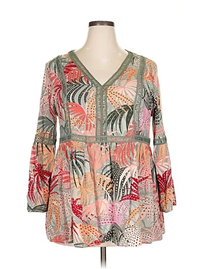 Pre-owned Evans 3/4 Sleeve Blouse In Orange