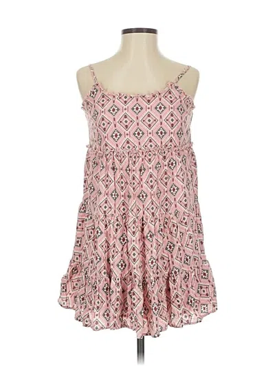Pre-owned Rock And Roll Cowgirl Casual Dress In Pink