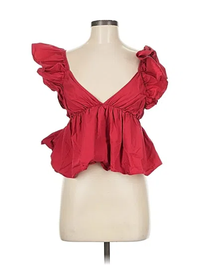 Pre-owned Day + Moon Sleeveless Blouse In Red