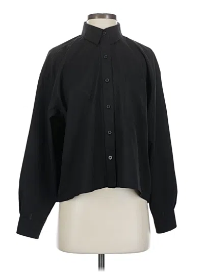 Pre-owned Athleta Long Sleeve Blouse In Black