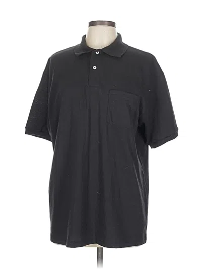 Pre-owned Hanes Short Sleeve Button Down Shirt In Black