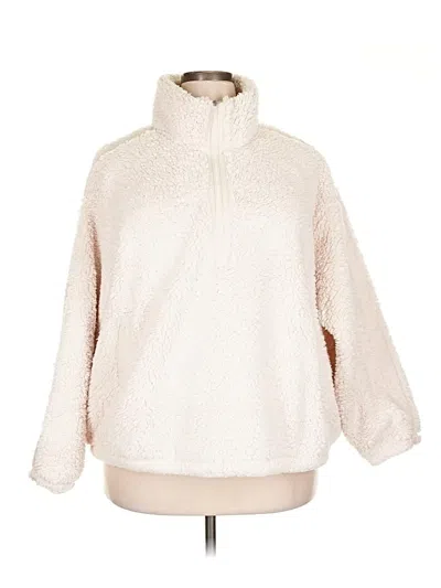 Pre-owned Athleta Fleece Jacket In White