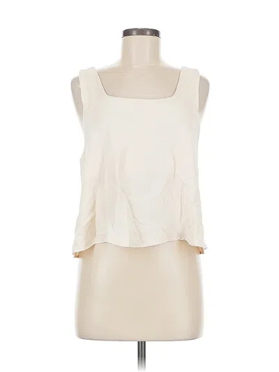 Pre-owned Tres Bien U.s.a. Sleeveless Blouse In White