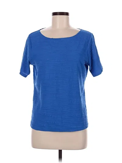 Pre-owned J.crew Factory Store Short Sleeve Top Blue Scoop Neck Tops