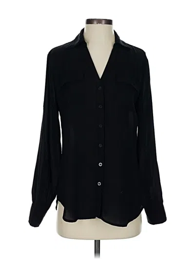 Pre-owned New York And Company Long Sleeve Blouse In Black