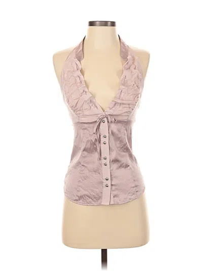 Pre-owned Marciano Sleeveless Silk Top Pink Halter Neckline Tops