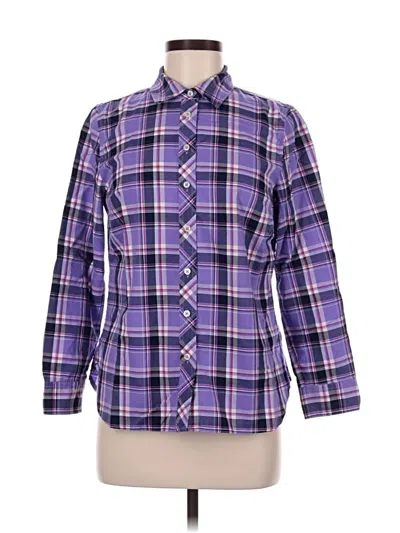 Pre-owned Talbots Long Sleeve Button Down Shirt In Purple