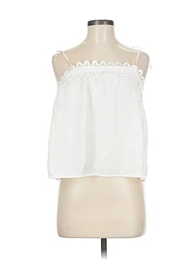 Pre-owned Blu Pepper Sleeveless Blouse In White